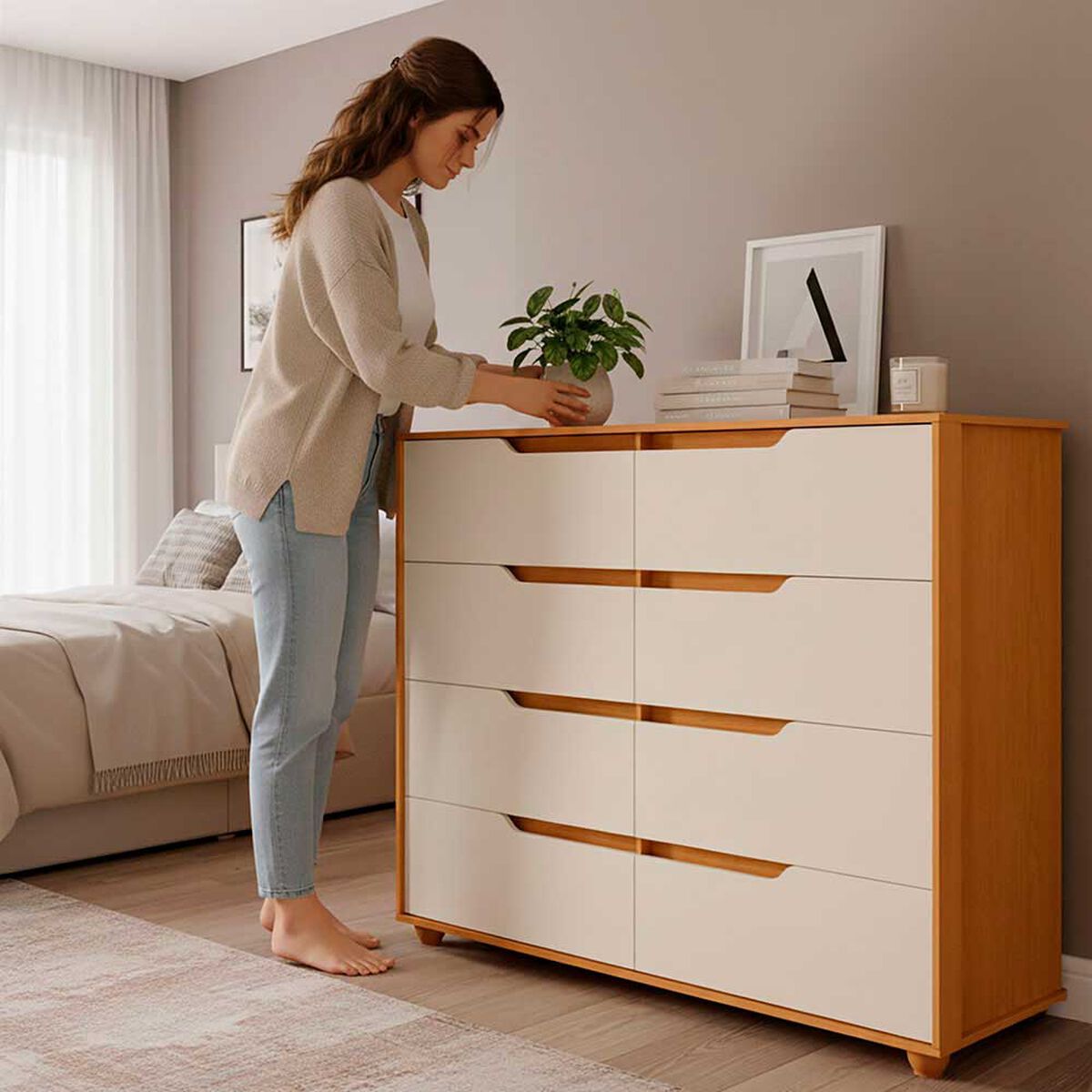 C&oacute;moda Vekkahome Evo 6 Cajones Blanco