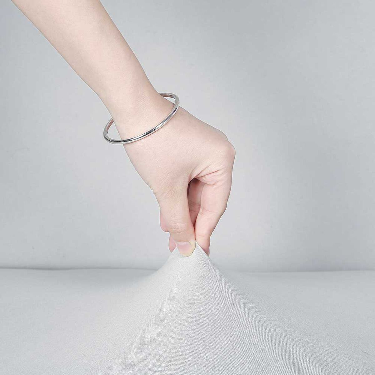 Funda para Sofá en L Modalfo Impermeable Gris Claro