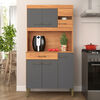 Kit Cocina Vekkahome Carla 5 Puertas Gris