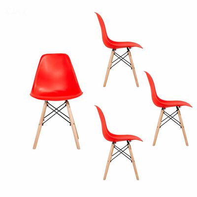 Set 4 Sillas Spazzio Badem Rojo