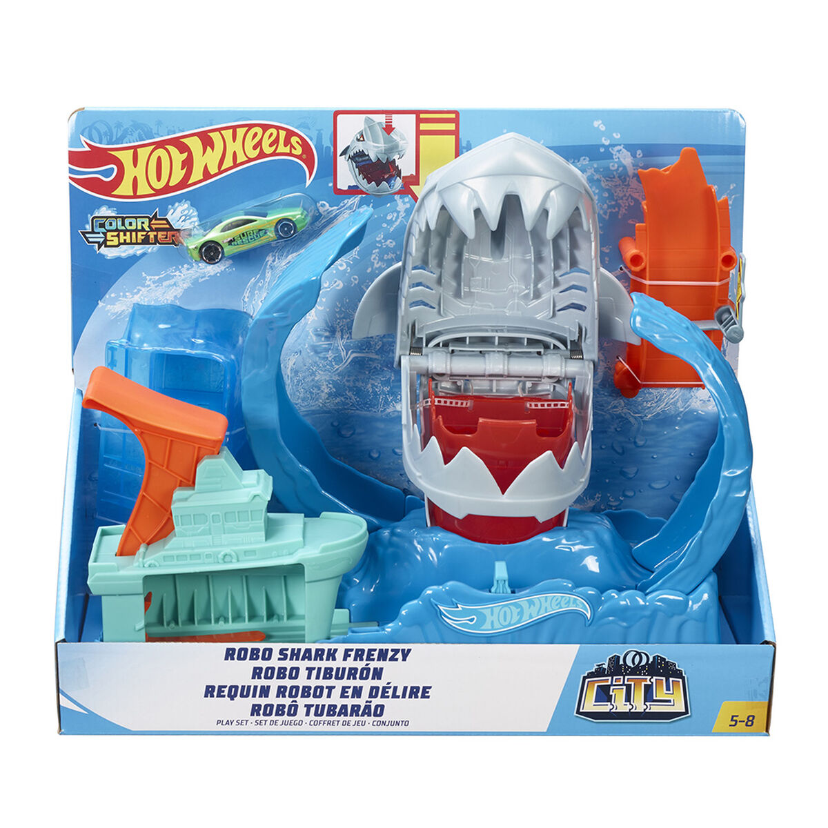Hot Wheels City Pista Robo Tiburón