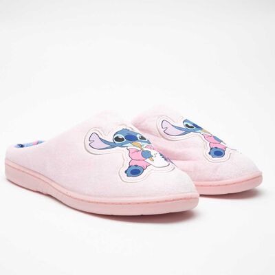 Pantufla Mujer Stitch Rosado