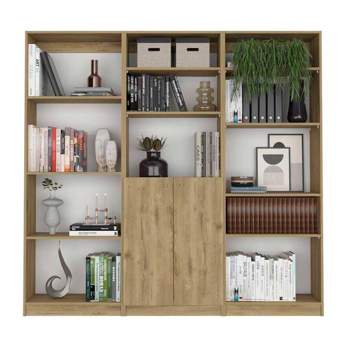 Estante 4 Repisas + Estante 2 Puertas + Estante 5 Repisas TuHome Home Macadamia