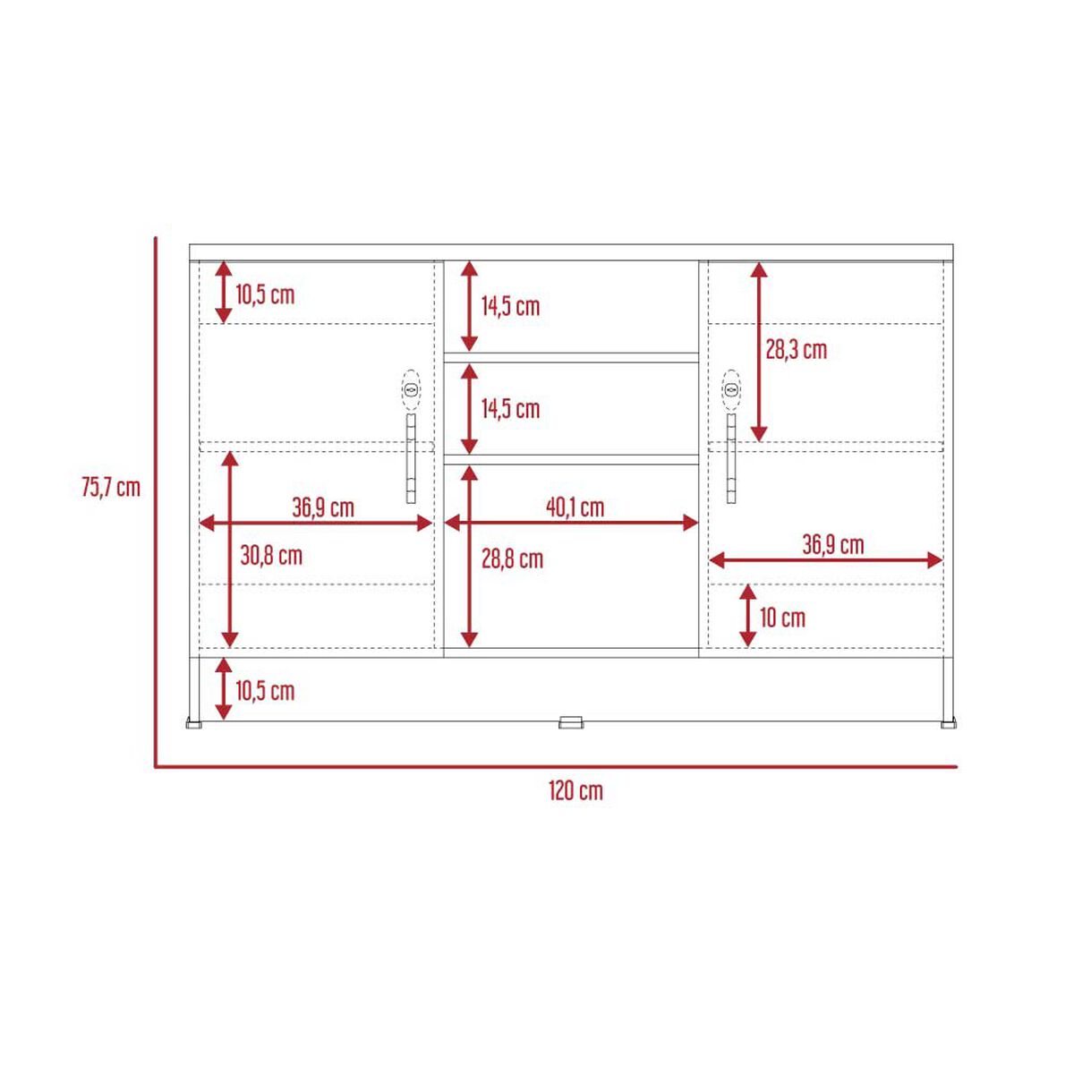 Gabinete TuHome Home Office Negro Soft Co&ntilde;ac