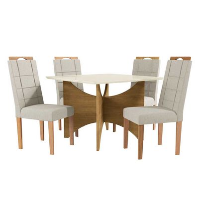 Imagen 1 del producto Juego de Comedor Yardas Bari 4 Sillas Off White