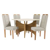 Juego de Comedor Yardas Bari 4 Sillas Off White