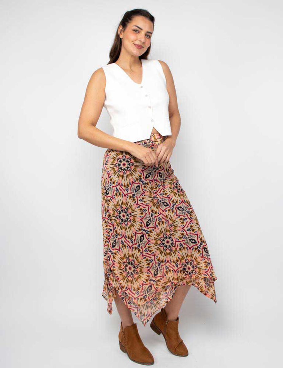 Falda Maxi Estampada Mujer Alma