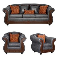 Juego de Living Black Factory Estambul 5 Cuerpos Gris