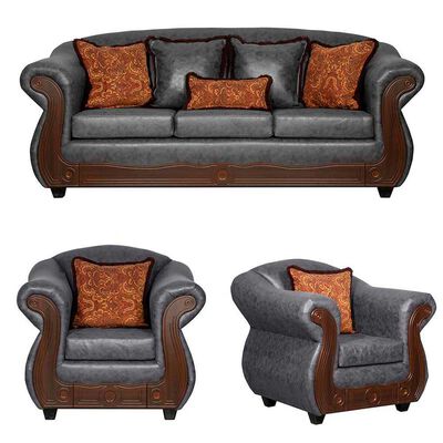 Juego de Living Black Factory Estambul 5 Cuerpos Gris