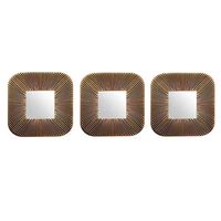 Set 3 Espejos Plástico Vgo para Colgar Cuadrado 25 cm Negro