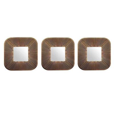 Imagen 1 del producto Set 3 Espejos Plástico Vgo para Colgar Cuadrado 25 cm Negro