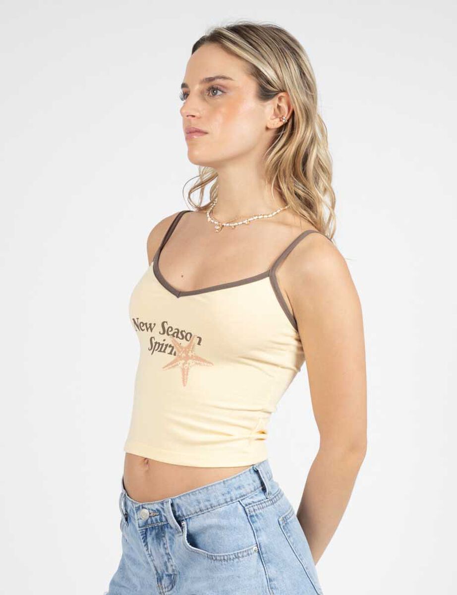 Polera Crop Pabilo Sin Mangas Mujer Icono