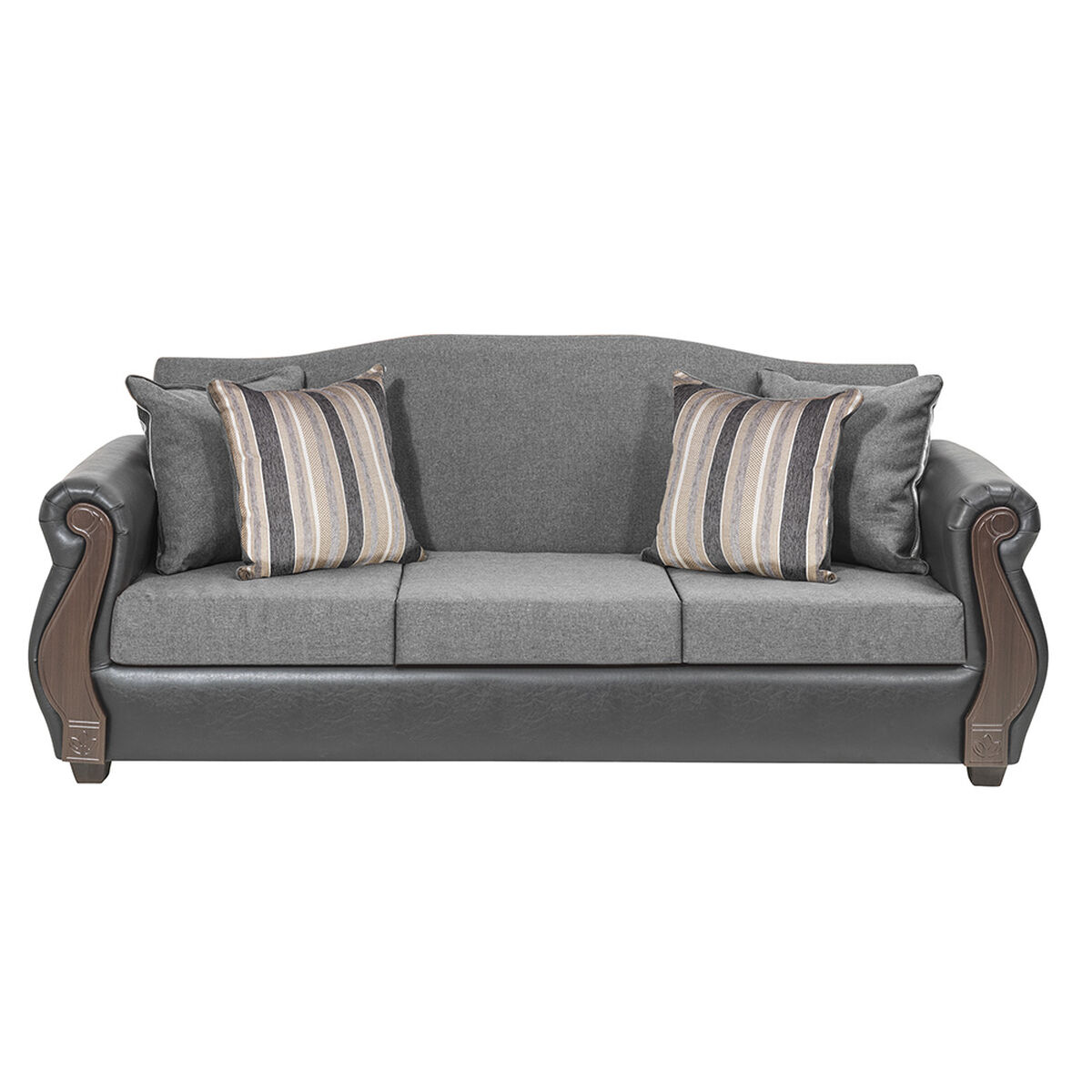 Juego de Living Innovamuebles New Bugambilia Sofá 3 Cuerpos + Sofá 2 Cuerpos Gris Claro