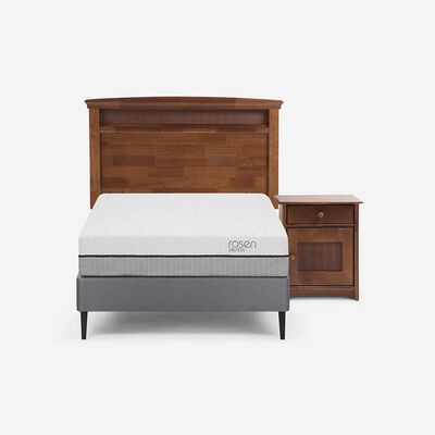 Cama Europea Rosen 1 Plaza Pratta + Respaldo + Velador Veneto