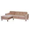 Sofá Seccional Izquierdo Latam Home Salermo Tela Velvet 3 Cuerpos Beige