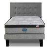 Cama Europea Simmons 1,5 Plazas Dreamer Plazasus Box + Respaldo Urban Gris