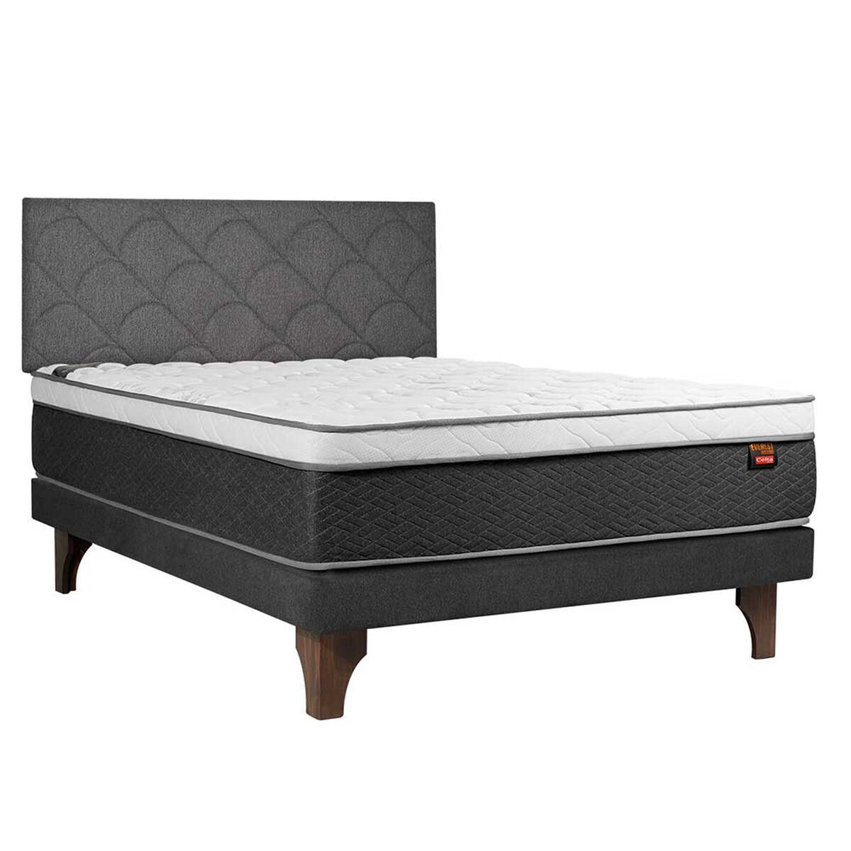 Cama Europea Celta 2 Plazas Everest + Respaldo Everest