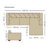 Sofá Seccional Derecho Living Factory Roma 3 Cuerpos Beige