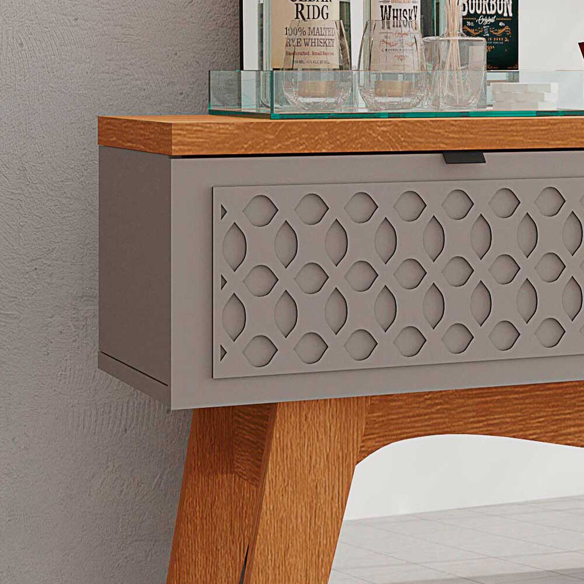 Mesa Arrimo Exit Isis Gris y Canela