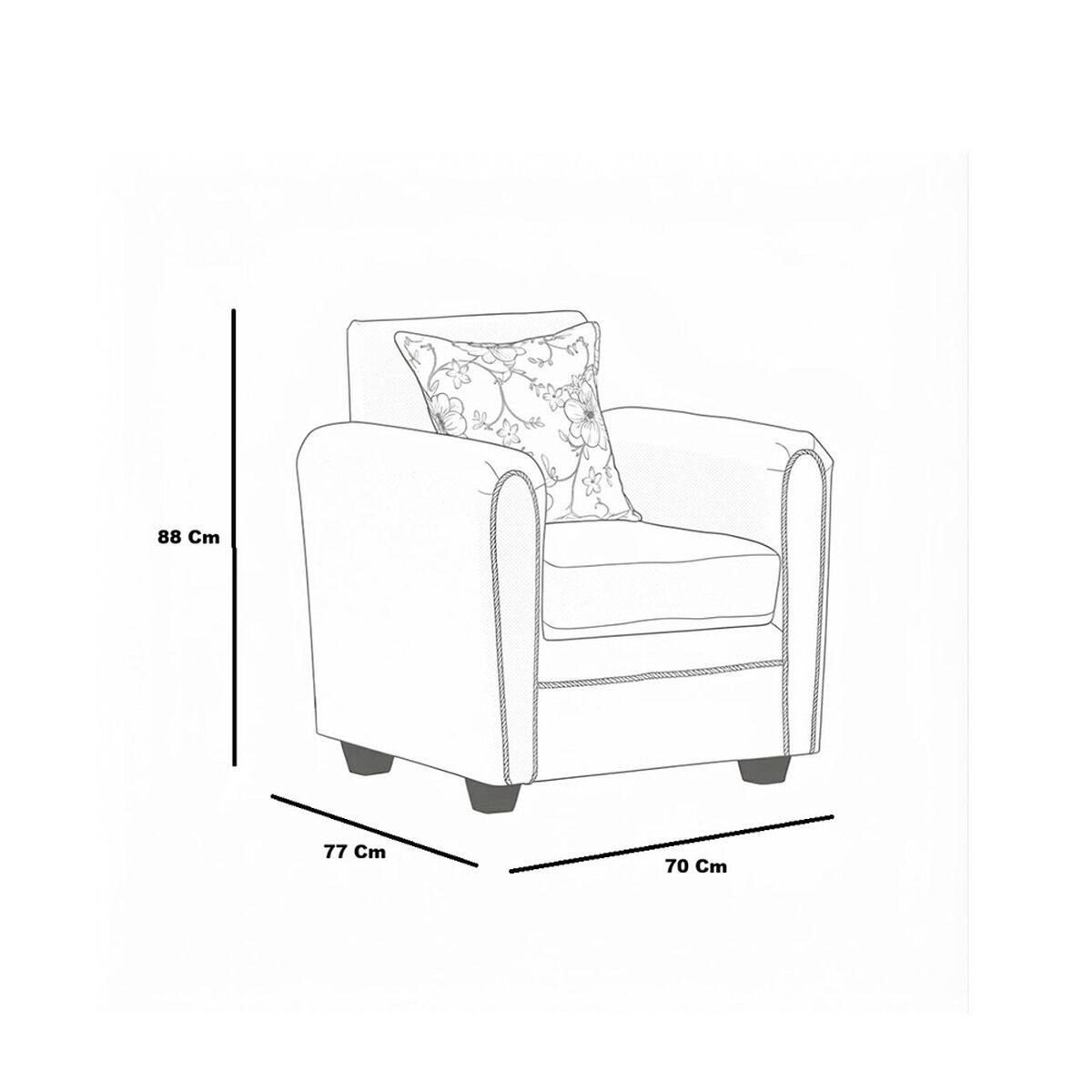 Juego de Living Almore Alemania Sof&aacute; 3 Cuerpos + Dos Sillones 1 Cuerpo Rojo