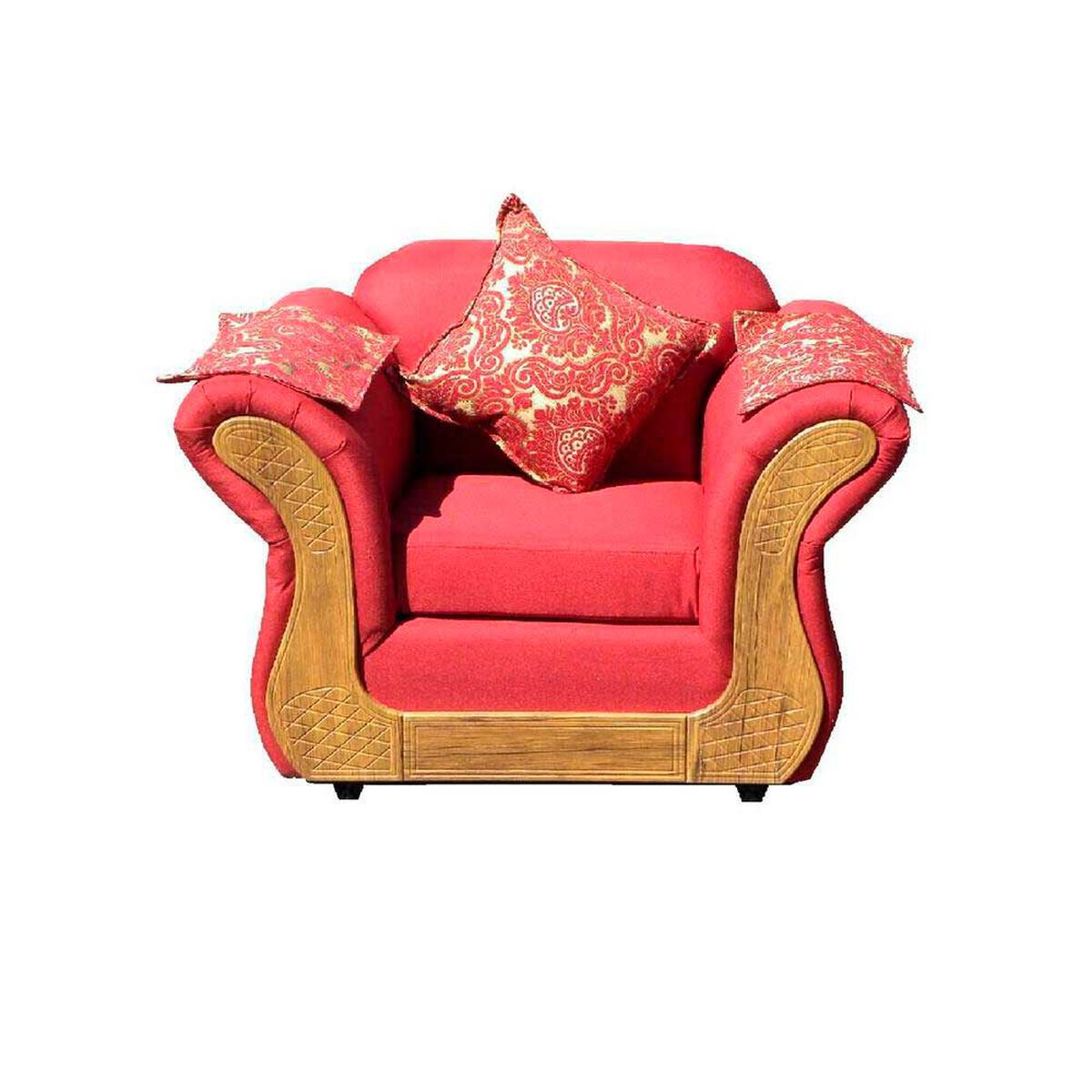 Juego de Living Almore Irlanda Sof&aacute; 3 Cuerpos + Dos Sillones 1 Cuerpo Rojo