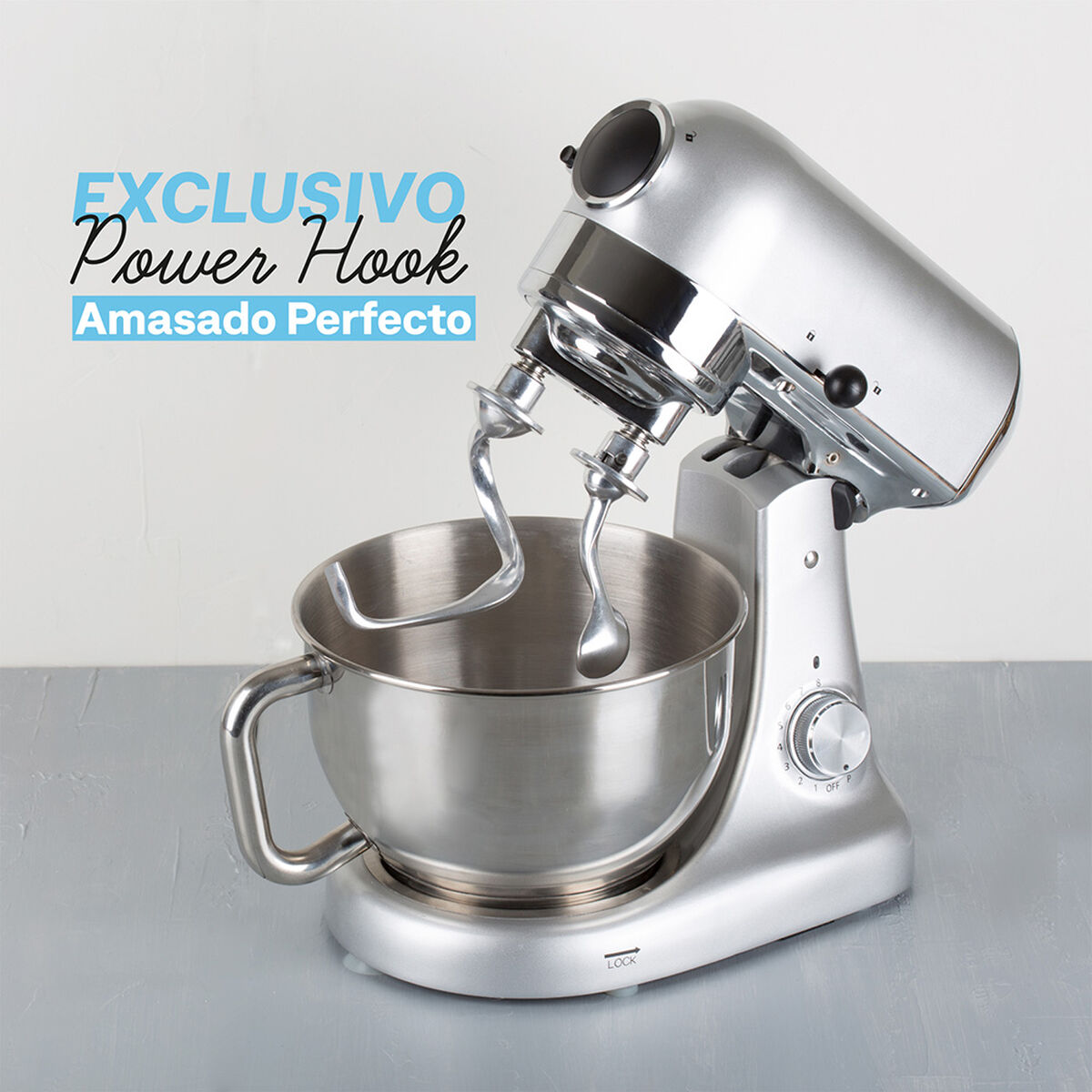 Batidora de Pedestal EasyWays Hook Mixer 4,7 lts. Rojo