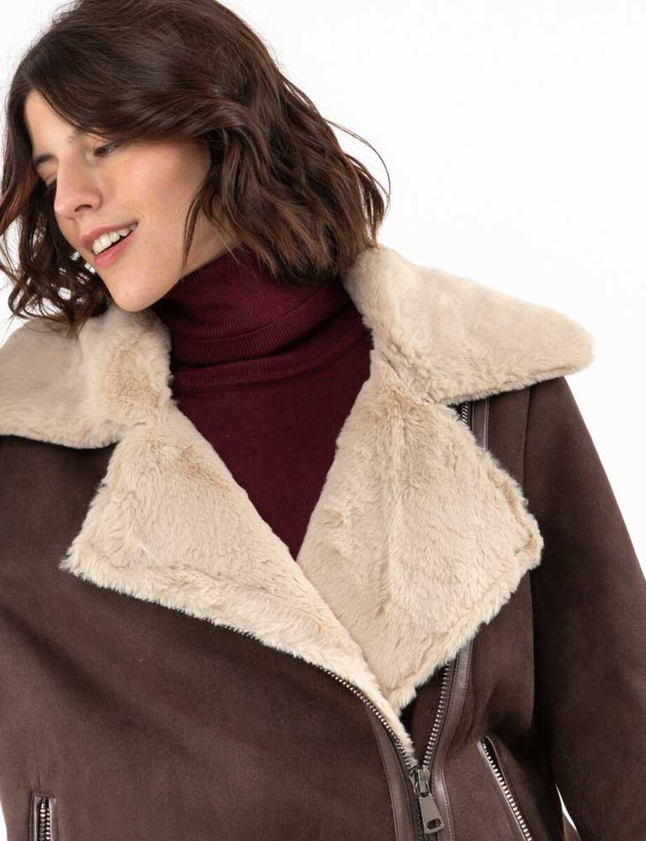 Chaqueta Aviadora Terciopelo Plush Mujer Zibel