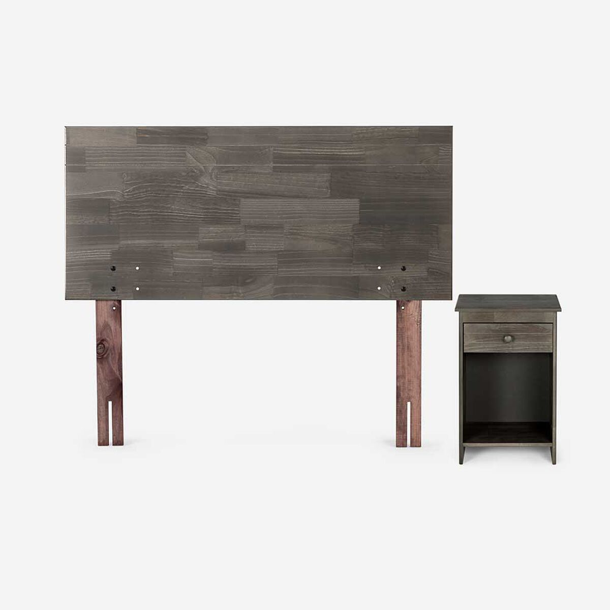 Diván Rosen 1,5 Plazas Indie + Respaldo + Velador Tabor Grafito