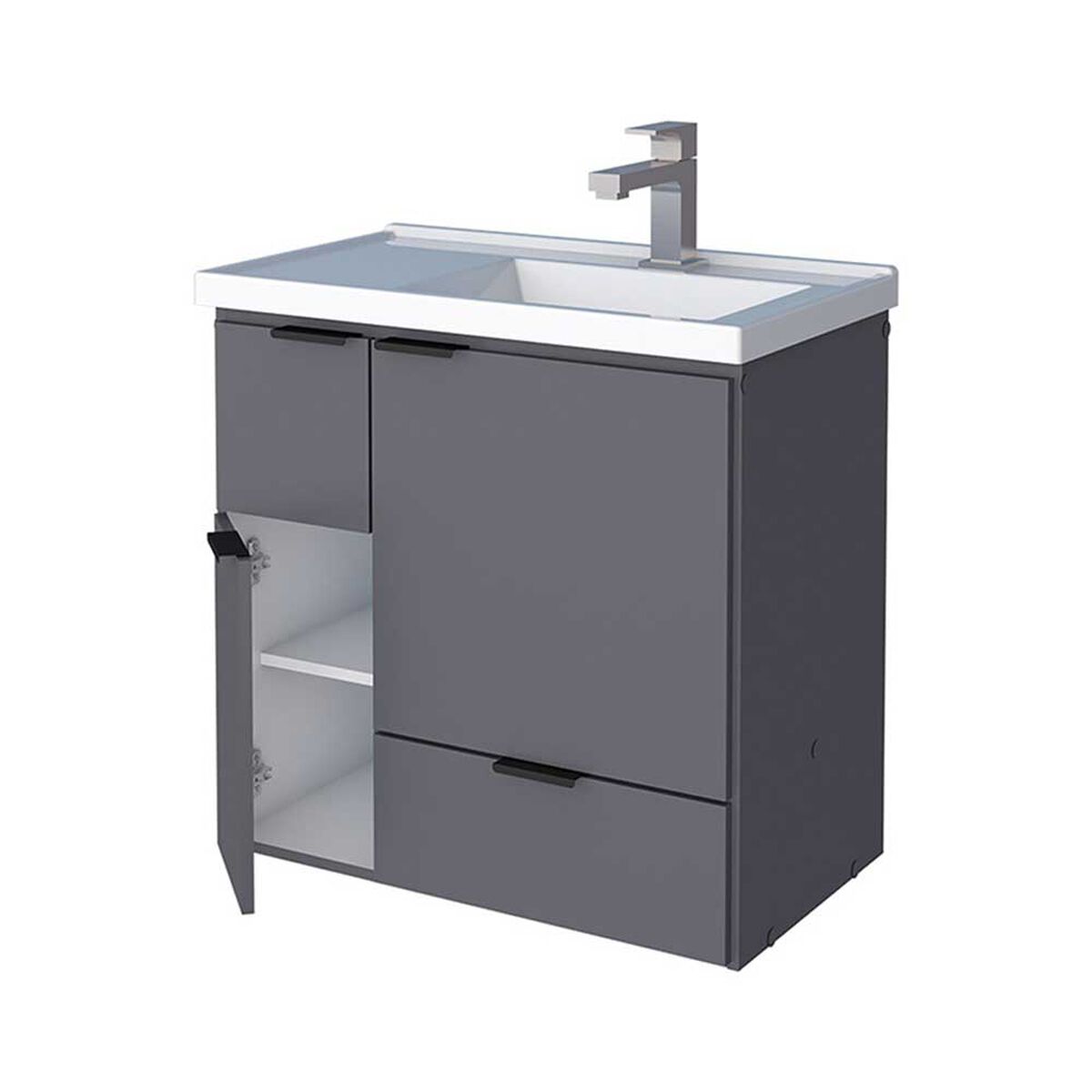 Vanitorio + Lavamanos Vekkahome Orquídea Gris
