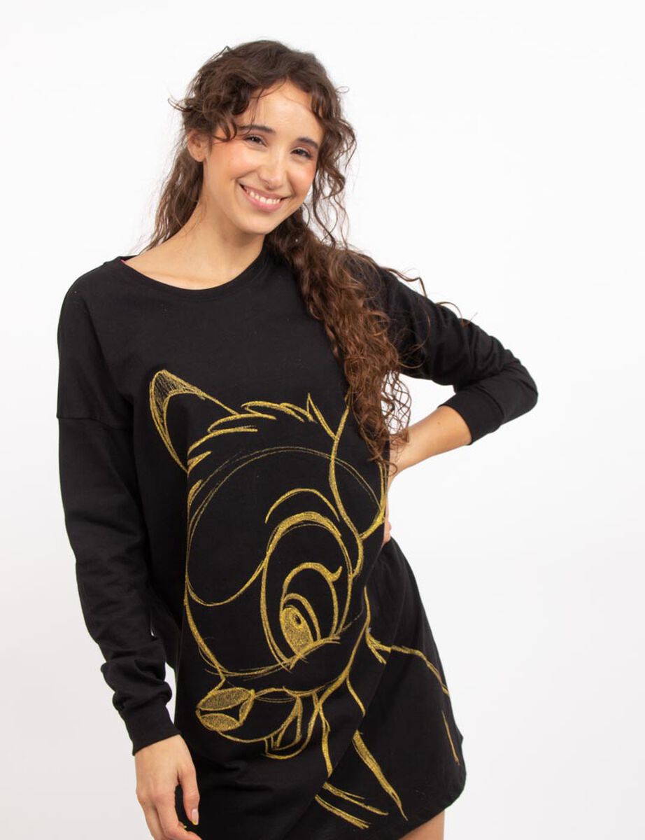 Camisa de Dormir de Algodón Manga Larga Mujer Disney Abc