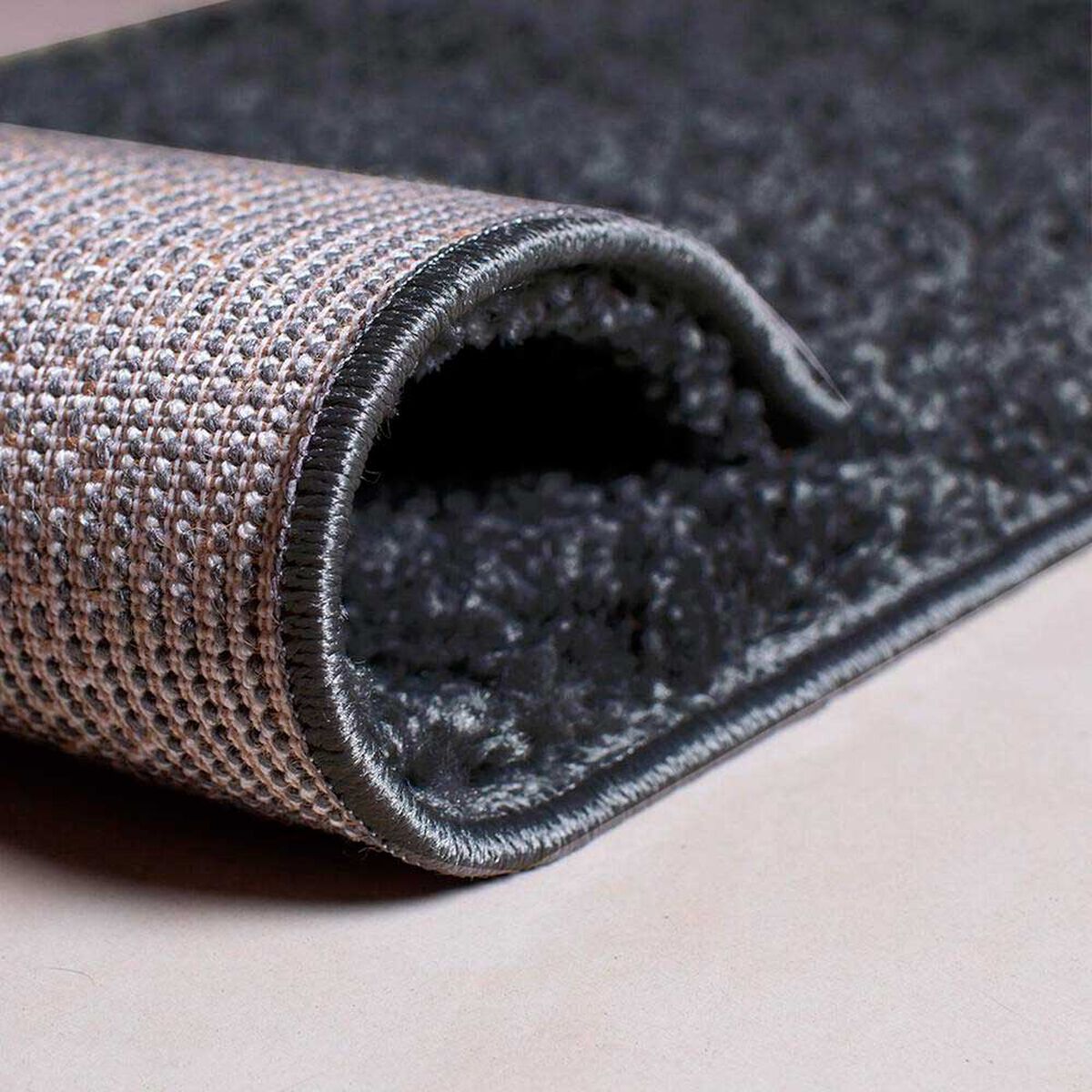 Bajada De Cama Doral Shaggy 90 x 50 cm Negro