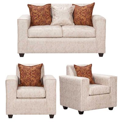 Juego de Living Black Factory Ezeiza Sofá 2 Cuerpos + Dos Sillones 1 Cuerpo Crema