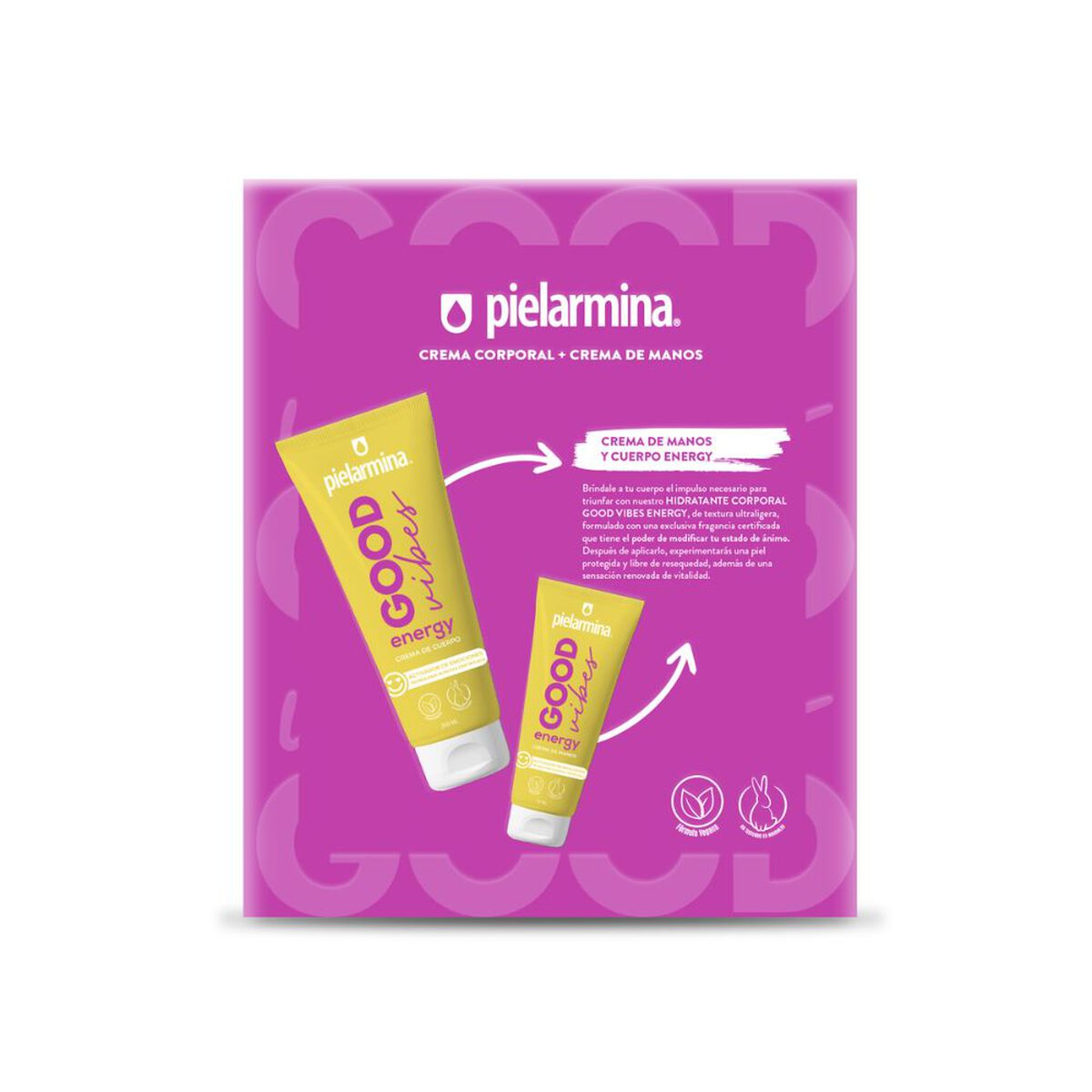 Set Crema de Cuerpo y Manos Good Vibes Energy Pielarmina