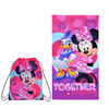 Toalla de Playa con Bolso Disney Minnie Amigas 70 x 140 + 33 x 42 cm