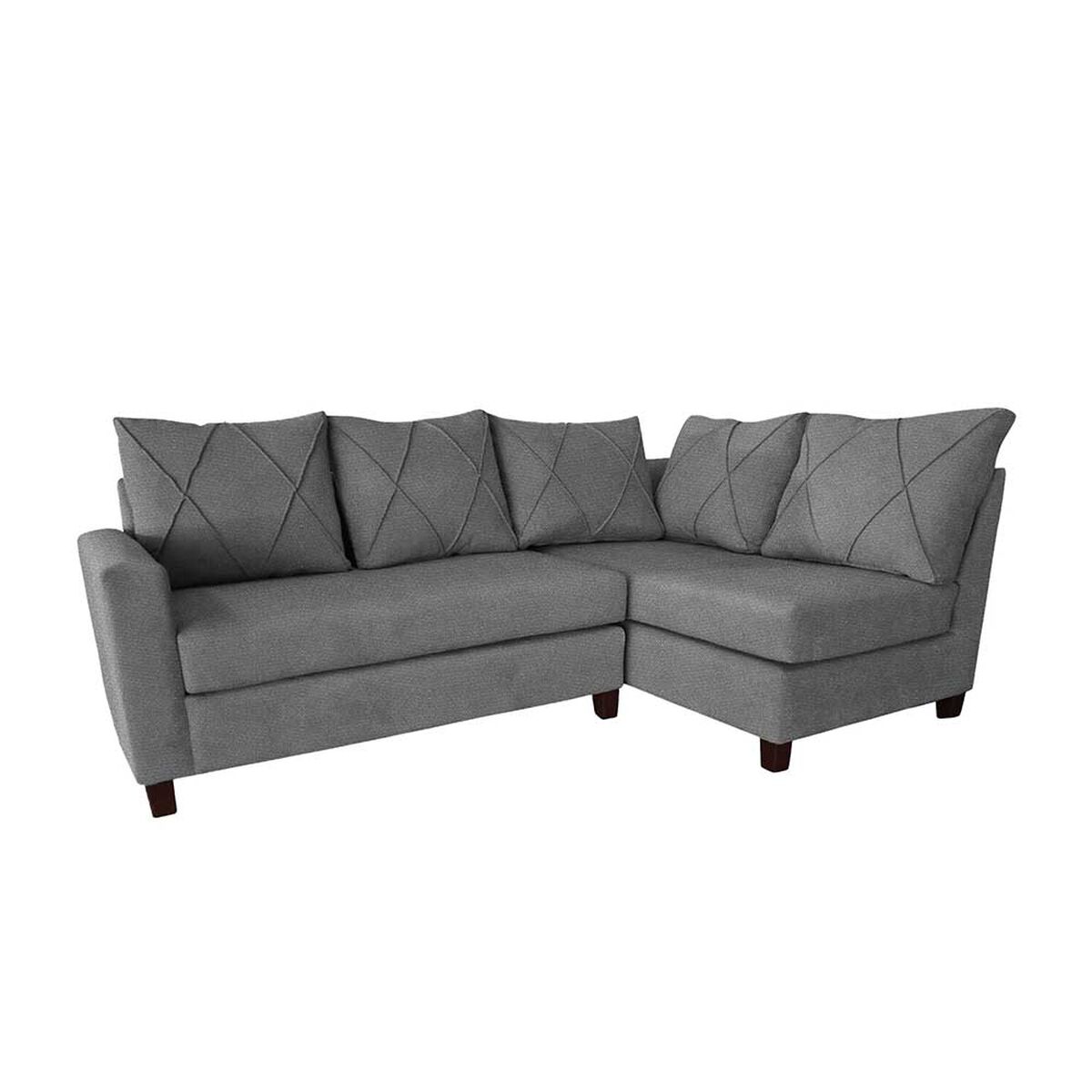 Sofá Seccional Derecho Living Factory Musso 5 Cuerpos Gris