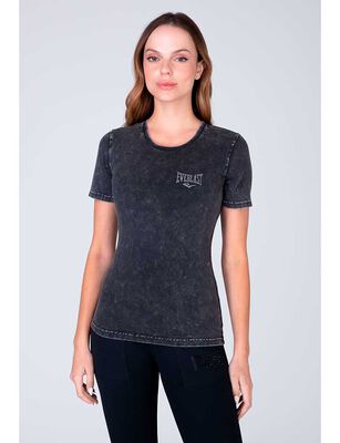 Imagen 1 del producto Polera M/C Deportiva Mujer Everlast Dark Grey, Melange, Negro, Verde