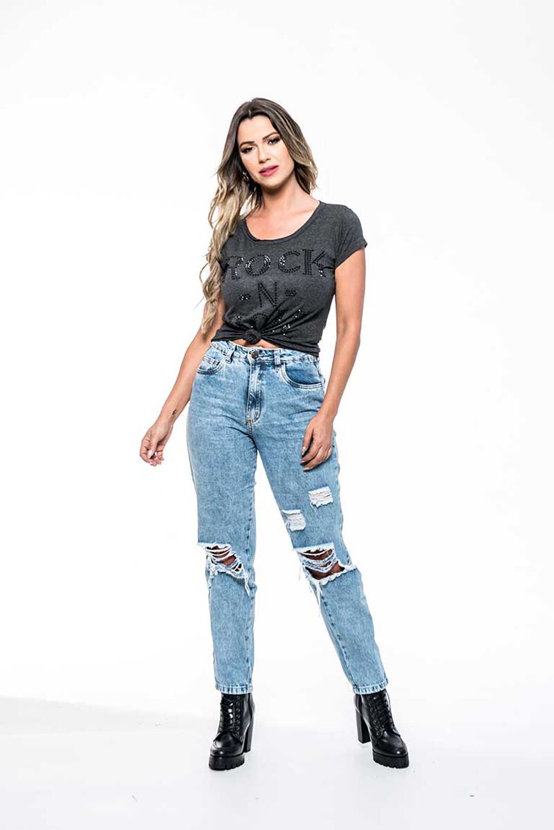 Polera Manga Corta Mujer Rock Caviar