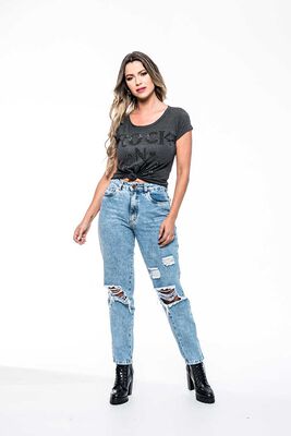 Imagen 2 del producto Polera Manga Corta Mujer Rock Caviar Gris