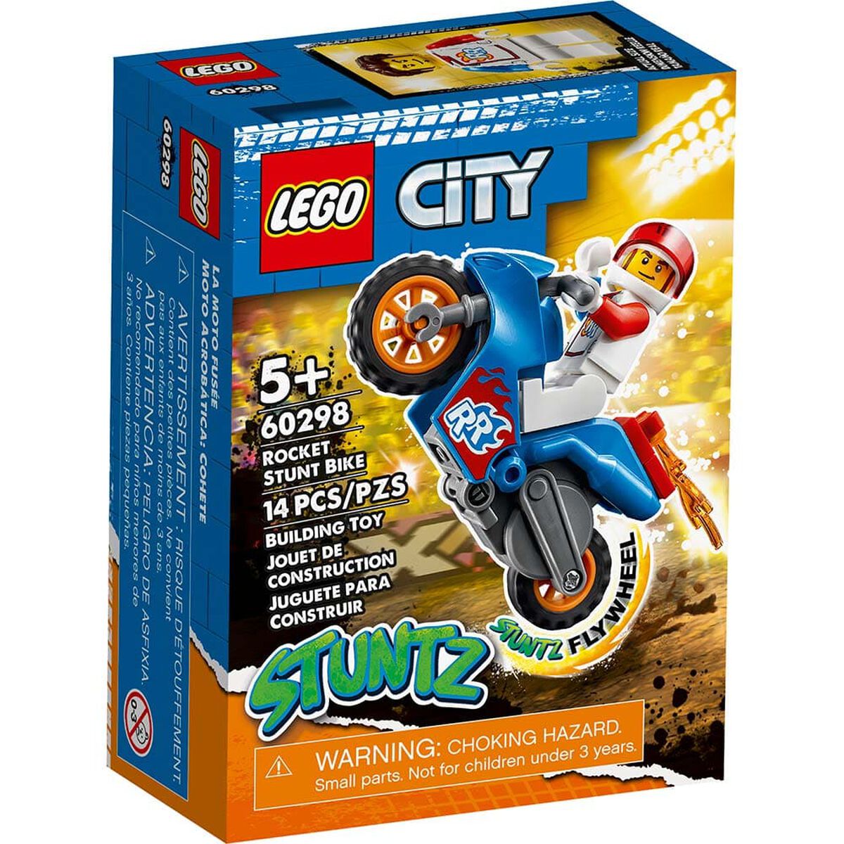 Bloques City Stuntz Moto Acrobática Cohete 14 Piezas Lego