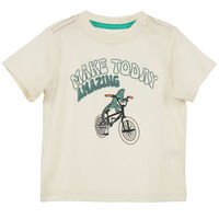 Polera Manga Corta Bebo Chess Baby Crudo, Grafito