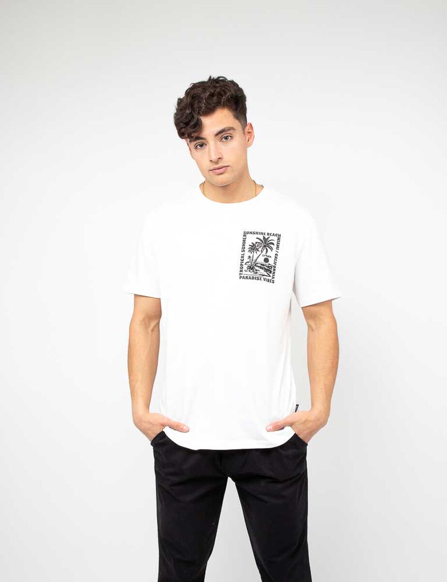 Polera Con Estampado Manga Corta Hombre Cutback