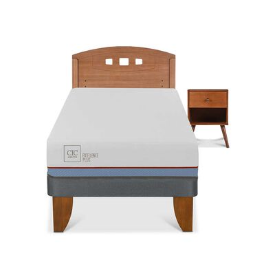 Cama Europea CIC 1 Plaza Excellence Plus + Respaldo + Velador New Gales