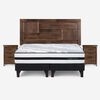 Cama Europea Rosen King Dolce + Respaldo + 2 Veladores