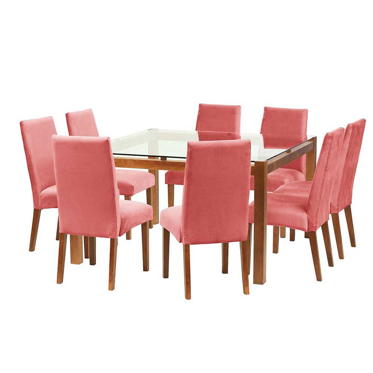 Juego de Comedor Latam Home Barcelona 8 Sillas Rosa