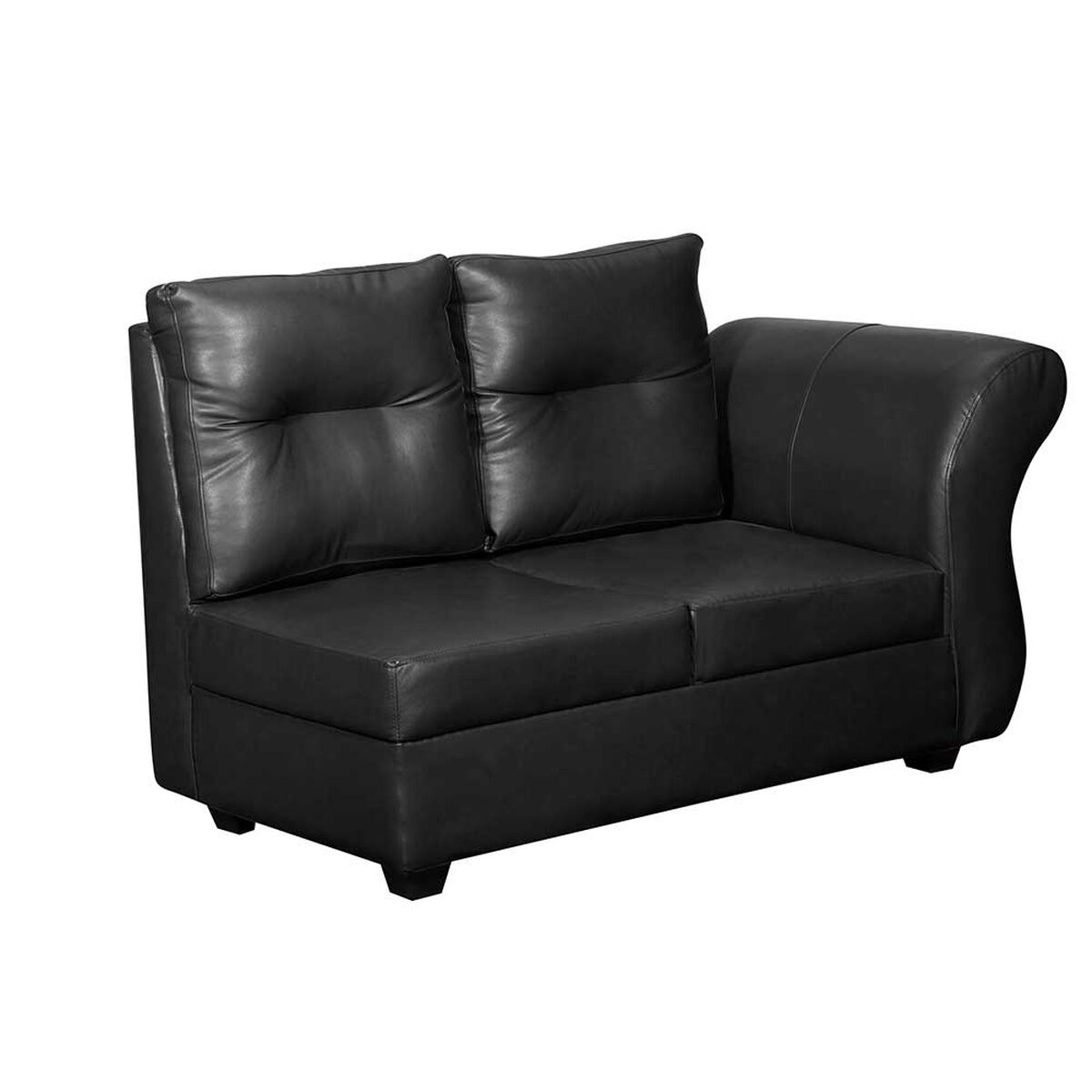 Sofá Seccional Diseño A&M Home Emma Derecho 5 Cuerpos Negro