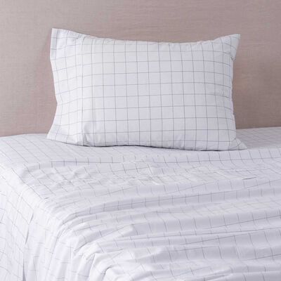 Imagen 1 del producto Juego de Sábanas Estampado SoHome 180 Hilos 1,5 Plazas Blanc Marengo