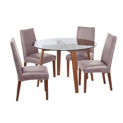 Juego de Comedor Latam Home Valencia 4 Sillas Gris