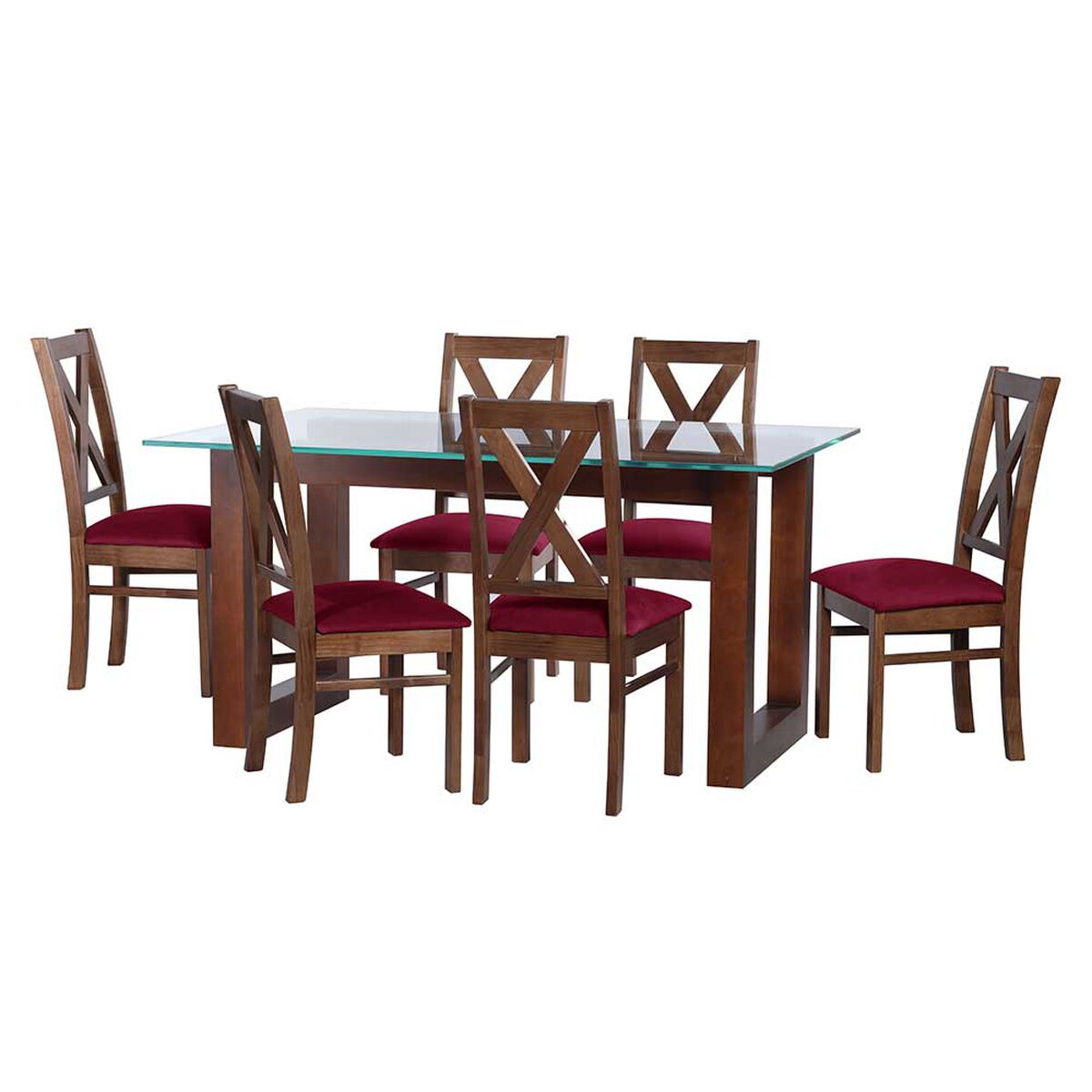 Juego de Comedor Latam Home Pamplona Cadiz 6 Sillas Lino Gris Oscuro
