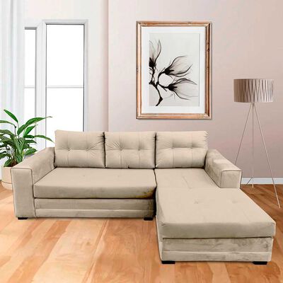 Sofá Seccional Derecho Living Factory Roma 3 Cuerpos Beige