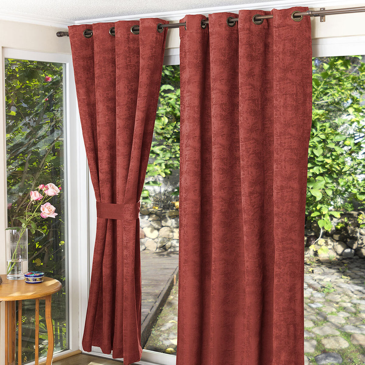 Set Cortina Muare  Terracota 140 X 220 Cm